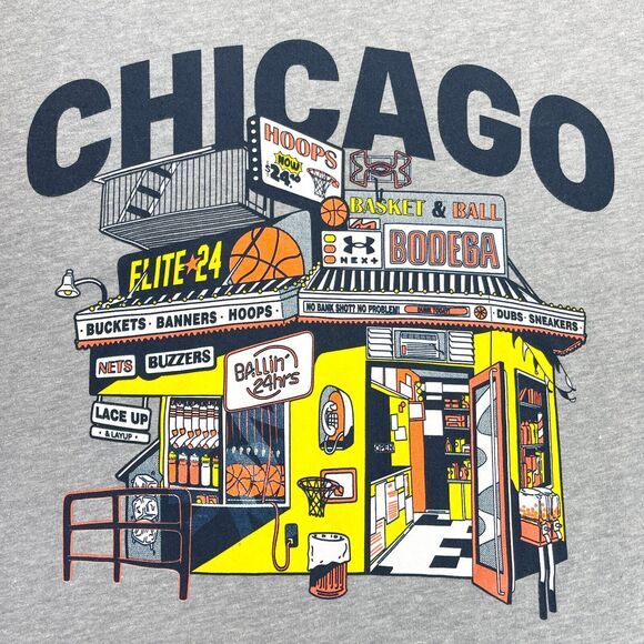 Under Armour NEXT T Shirt Womens 2XLarge Chicago Basketball Graphic Print Raglan - Picture 13 of 14